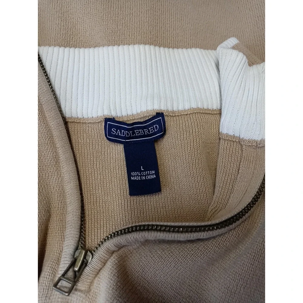 Vintage Saddlebred Pullover Jacket‎ Men's Size Large Mock Neck 1/4 Zip Sweater